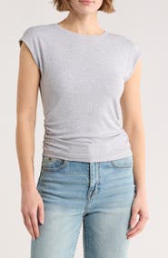 Abound Cap Sleeve Scrunch Rib Top