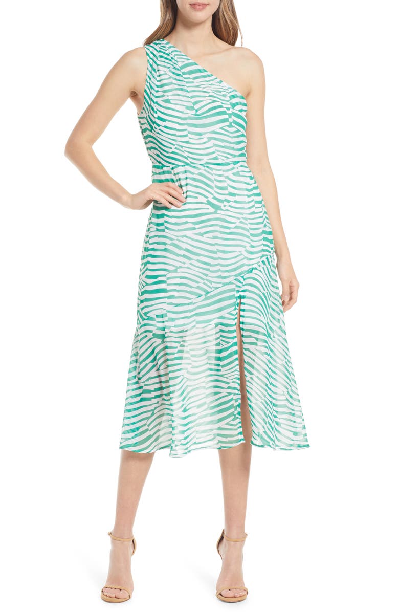 Sam Edelman Stripe One-Shoulder Maxi Dress, Main, color, 