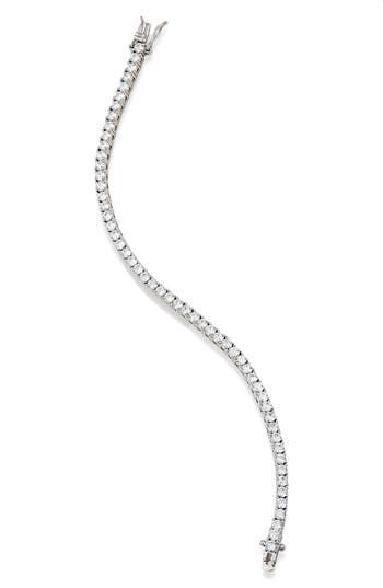 Savvy Cie Jewels 14k Gold Plated Cubic Zirconia Tennis Bracelet In Metallic