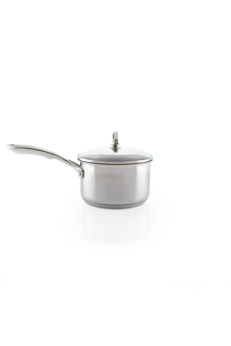 Induction 21 Steel 2 qt. Saucepan w/ Ceramic Coating and Glass Lid, Alternate, color, Silver