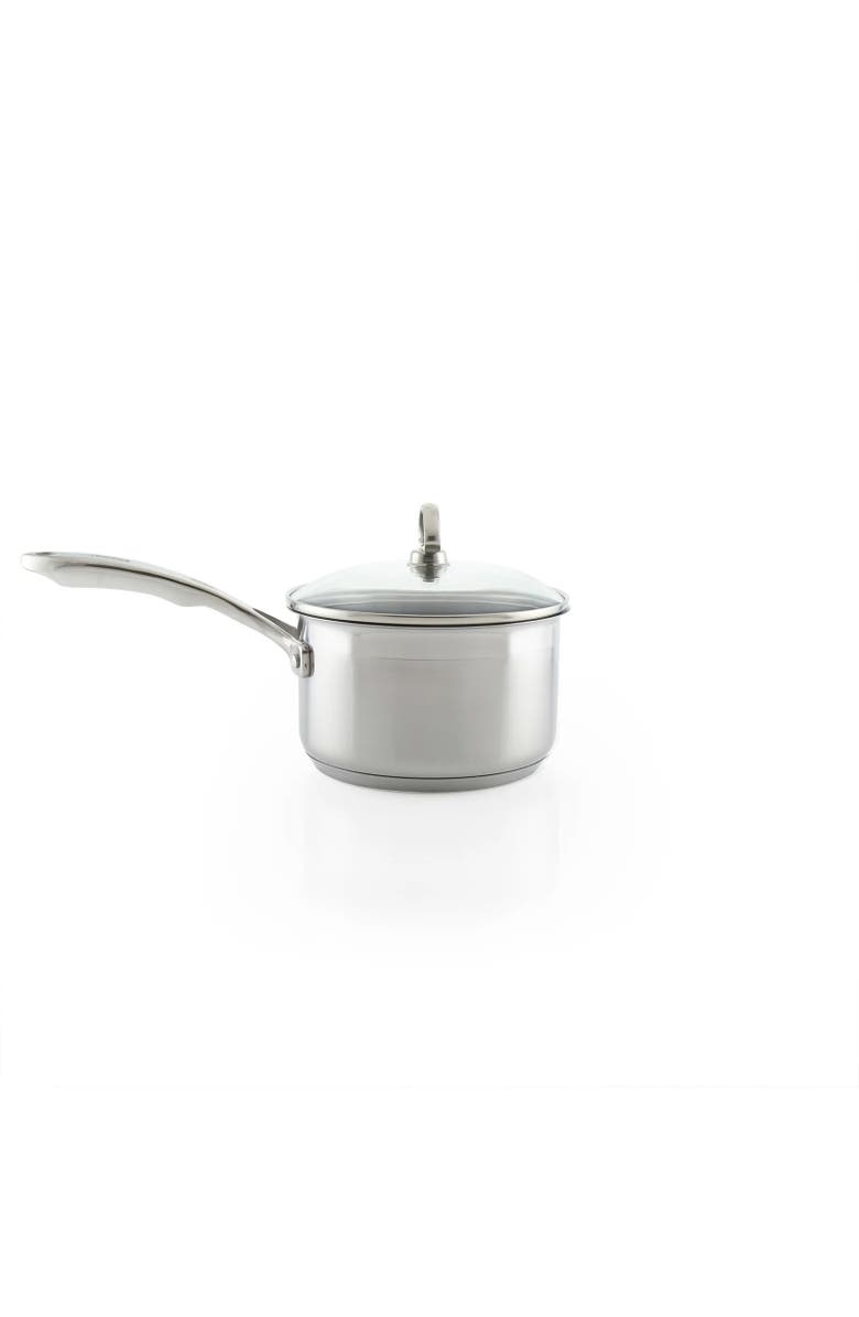 CHANTAL Induction 21 Steel 2 qt. Saucepan w/ Ceramic Coating and Glass Lid, Alternate, color, Silver
