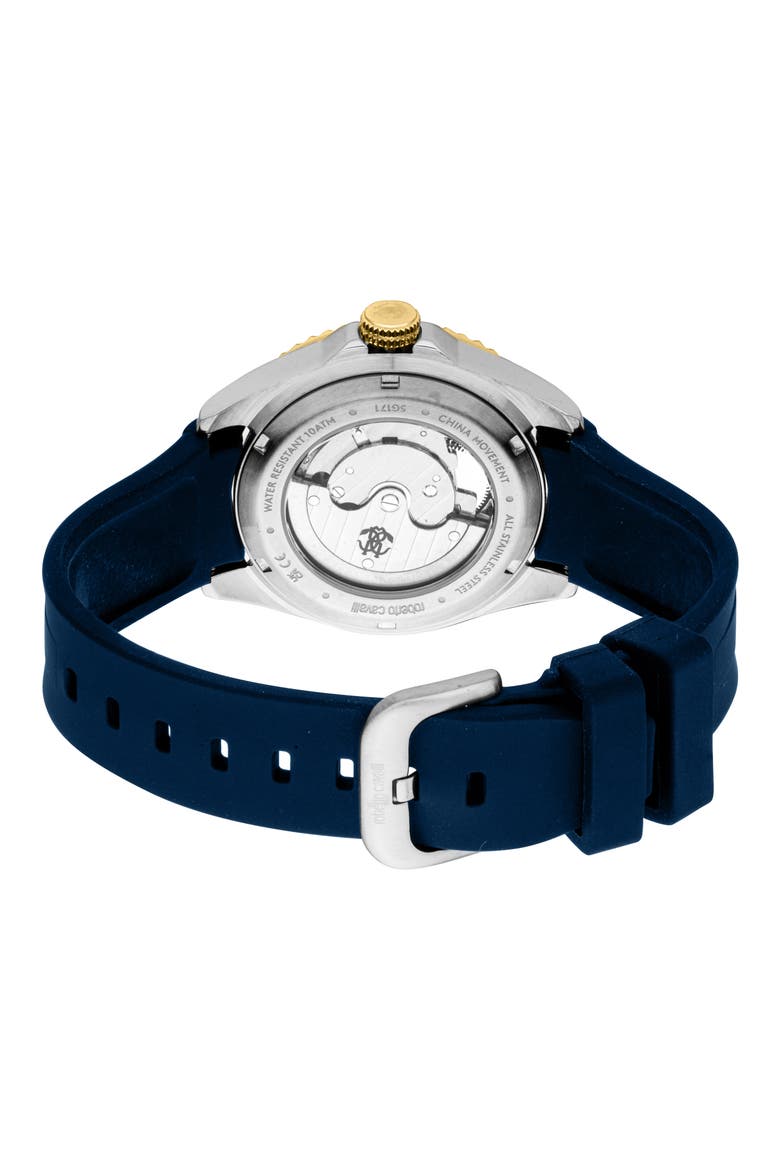 Vigore Automatic Silicone Strap Watch, 40mm, Alternate, color, DARK BLUE