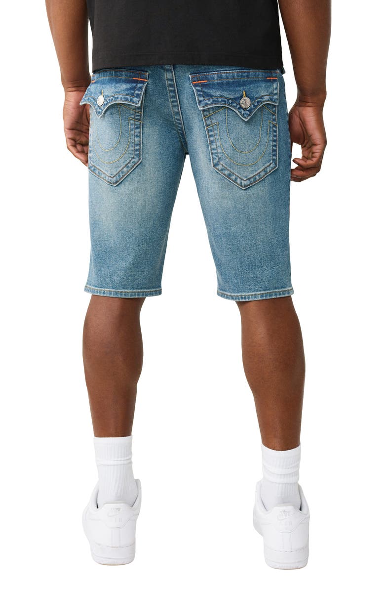 True Religion Ricky Flap Denim Shorts, Alternate, color, Albarn Medium Wash