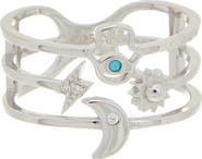 Juvell Cubic Zirconia Hamsa Multiband Ring