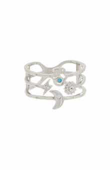Juvell Cubic Zirconia Hamsa Multiband Ring