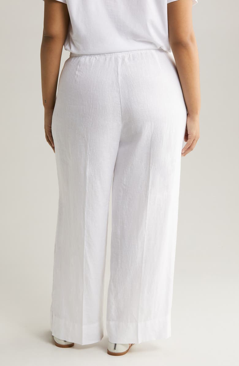 Eileen Fisher High Waist Pleated Organic Linen Wide Leg Pants, Alternate, color,