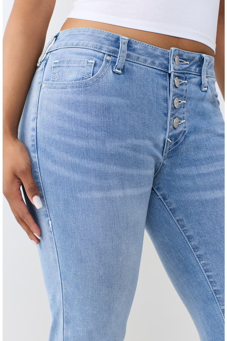 Becca Button Fly Bootcut Jeans, Alternate, color, LIGHT BLUE SUEDE WASH