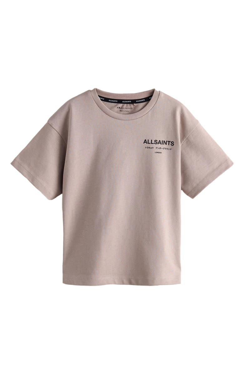 smALLSAINTS by ALLSAINTS Kids' Redact Oversize Cotton Graphic T-Shirt, Main, color, Brown