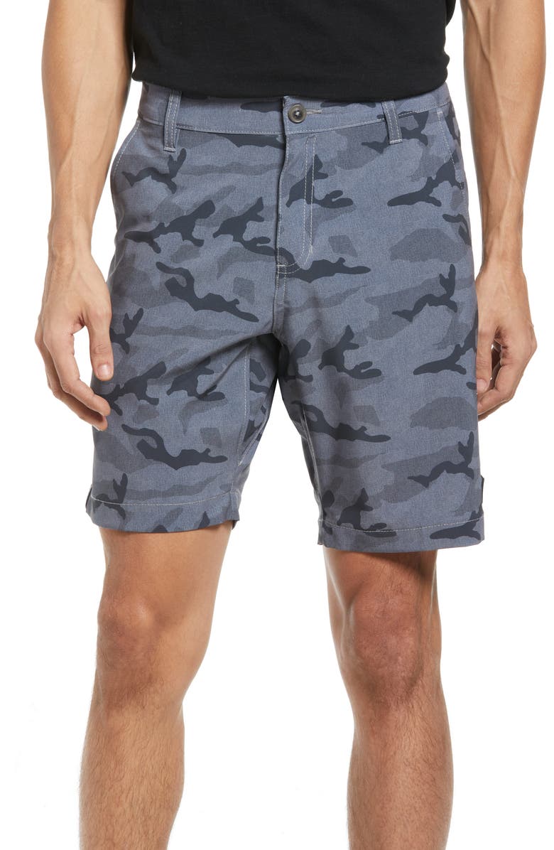 Vintage 1946 Camo Hybrid Flat Front Shorts, Main, color, Light Grey Camo