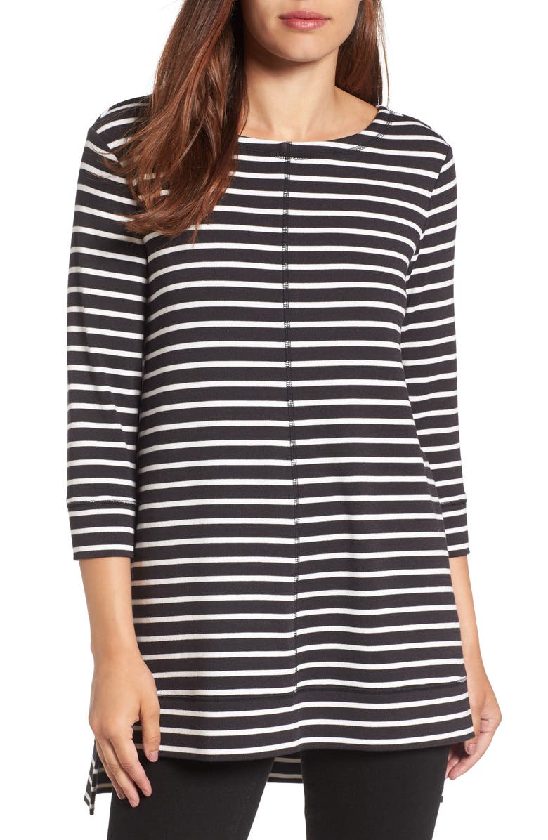 Caslon<sup>®</sup> Three Quarter Sleeve Side Slit Tunic, Main, color,
