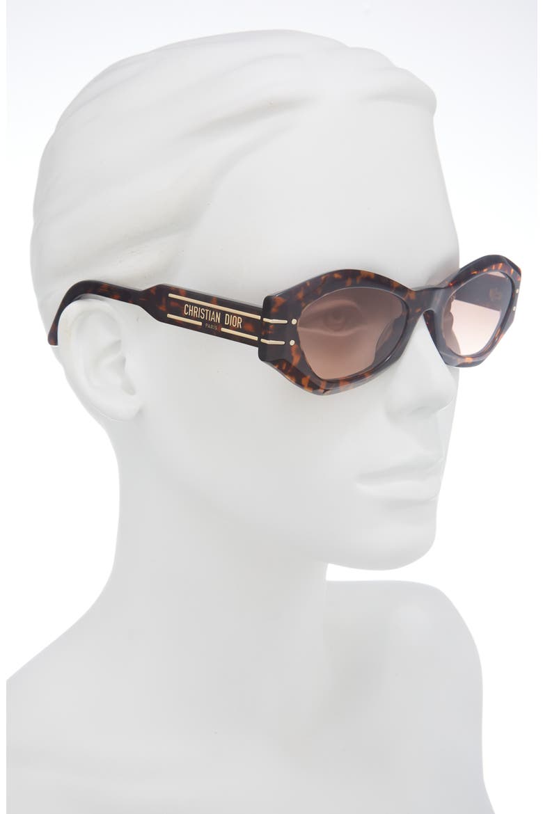 'DiorSignature B1U 55mm Butterfly Sunglasses, Alternate, color, HAVANA / GRADIENT BROWN