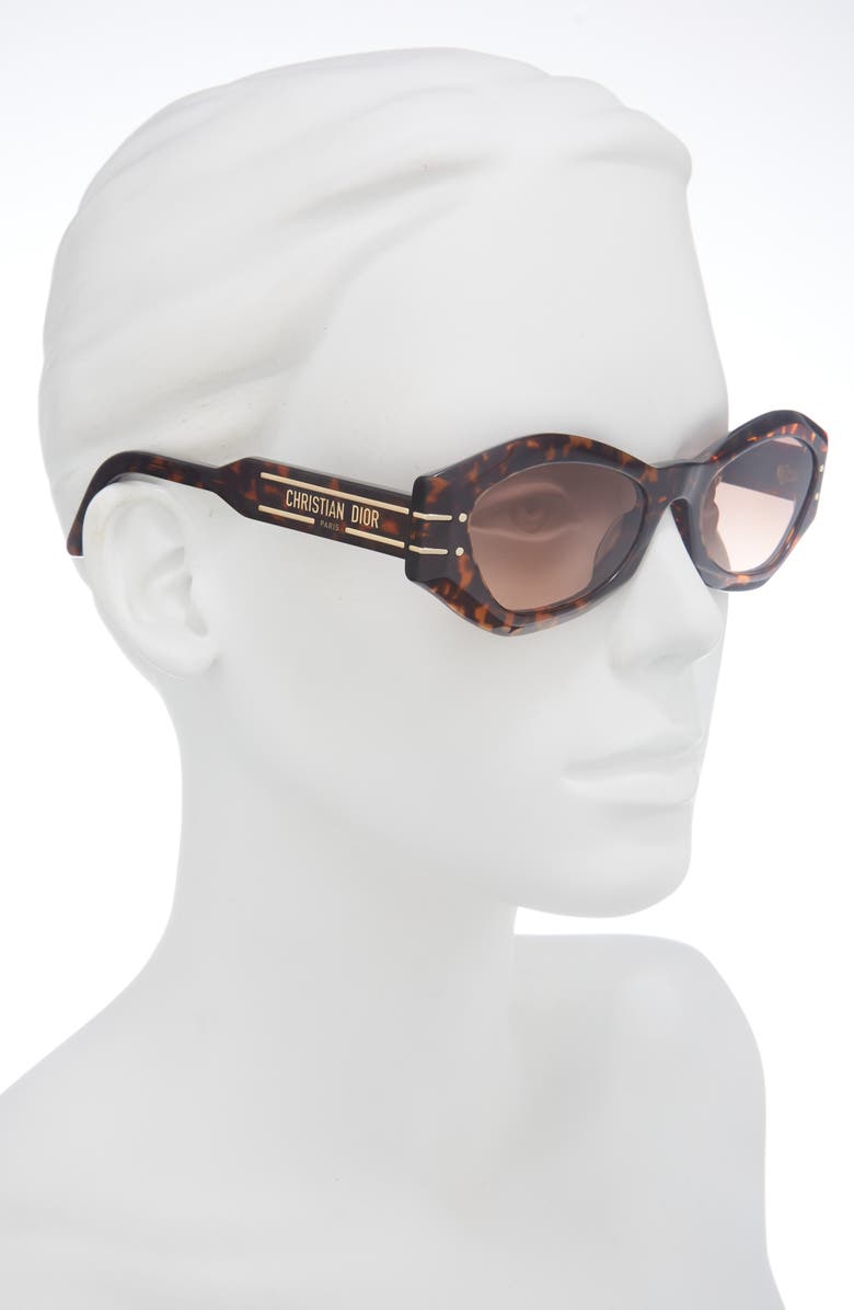 DIOR 'DiorSignature B1U 55mm Butterfly Sunglasses, Alternate, color, Havana / Gradient Brown