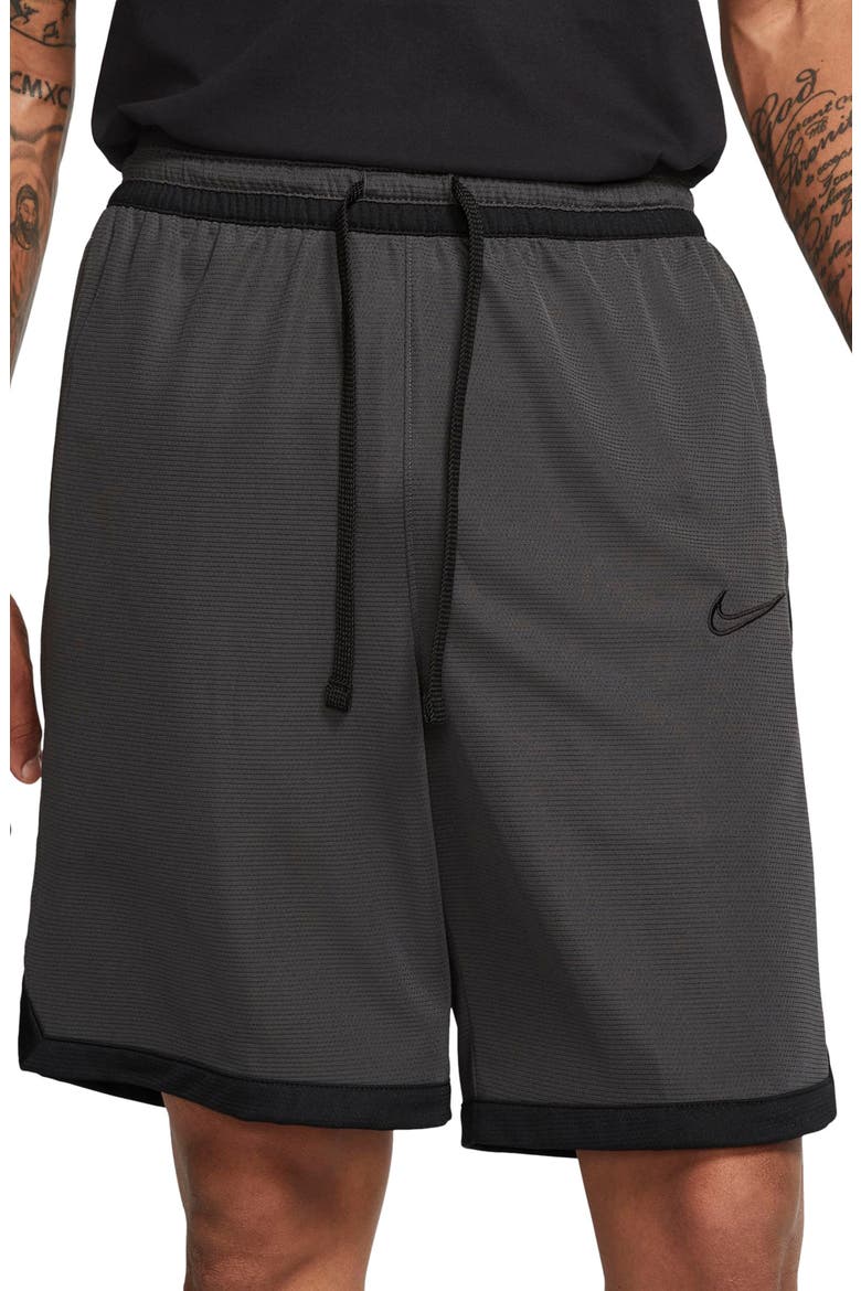B-Ball Elite Stripe Athletic Shorts, Main, color, DARK SMOKE GREY/ BLACK/ BLACK