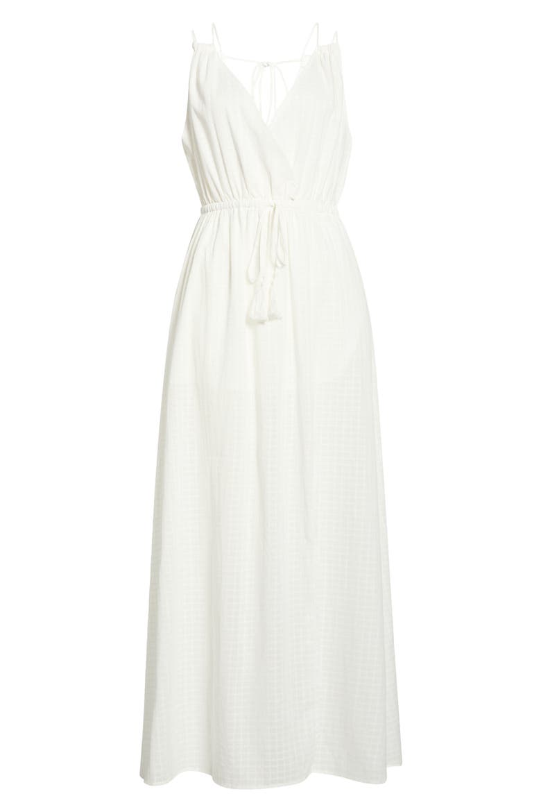 Open Stitch Panel Cover-Up Maxi Dress, Main, color, WHITE
