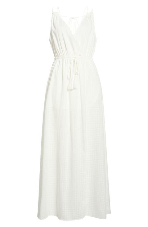 Open Stitch Panel Cover-Up Maxi Dress
