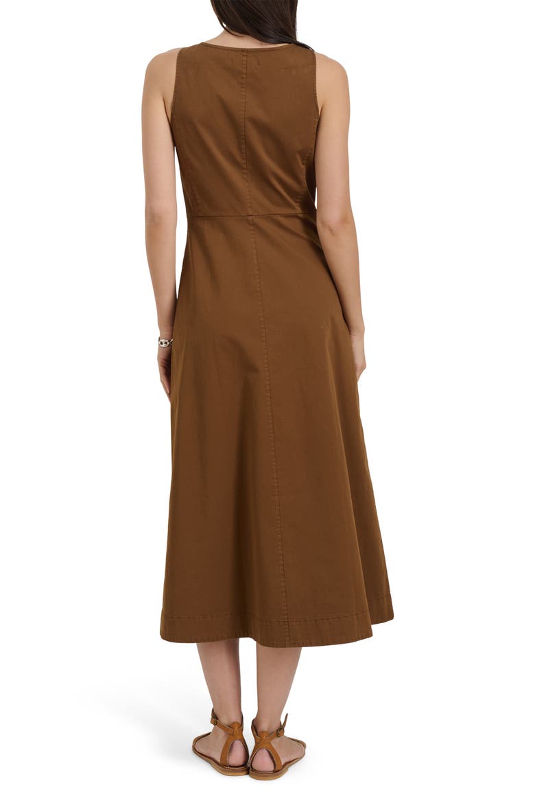 Piper Twill A-Line Dress, Alternate, color, COFFEE LIQUEUR