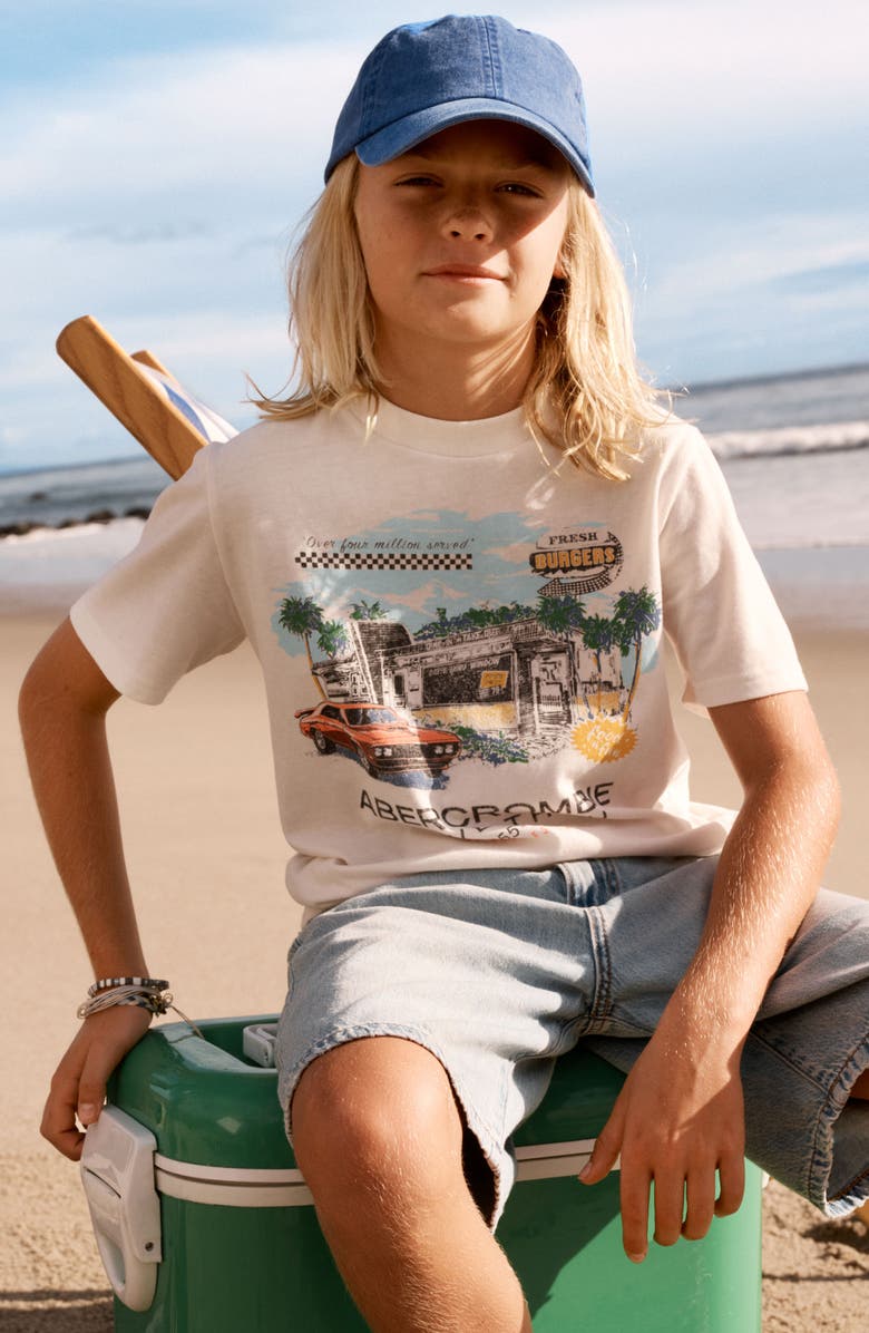 abercrombie kids Kids' Fresh Burgers Graphic T-Shirt, Alternate, color, Jet Stream