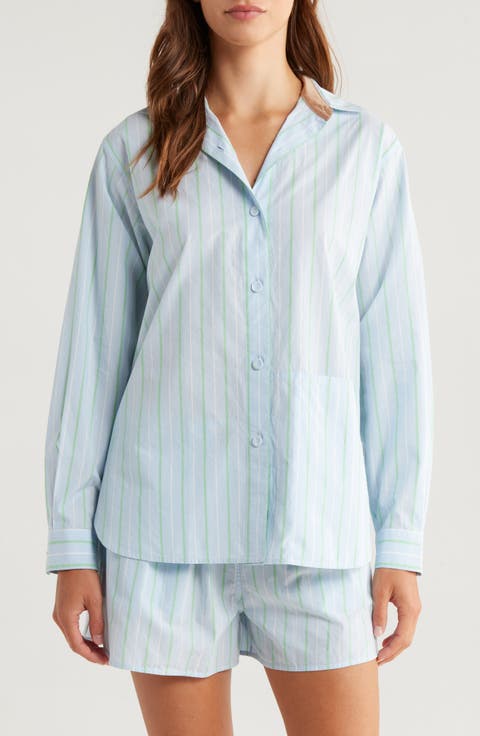Airy Cotton & Silk Curve Hem Pajamas