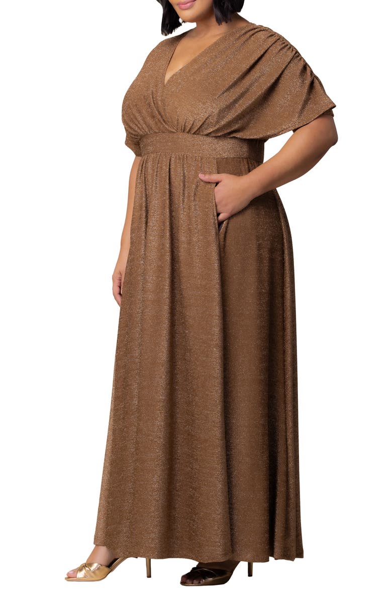 Geneva Metallic Gown, Alternate, color, MOCHA SPARKLE