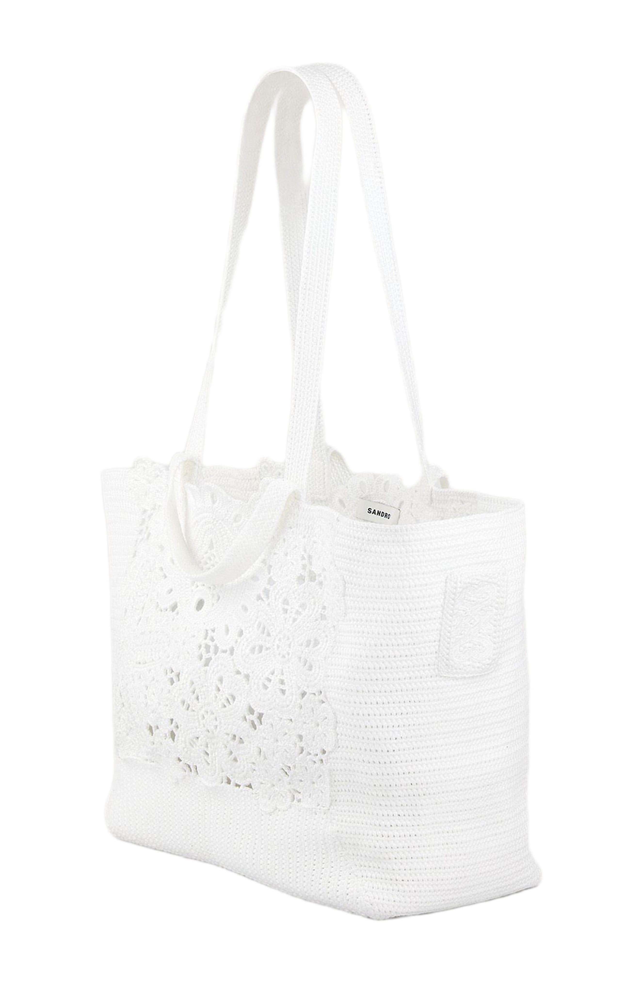 SANDRO Crochet tote bag, Alternate, color, 