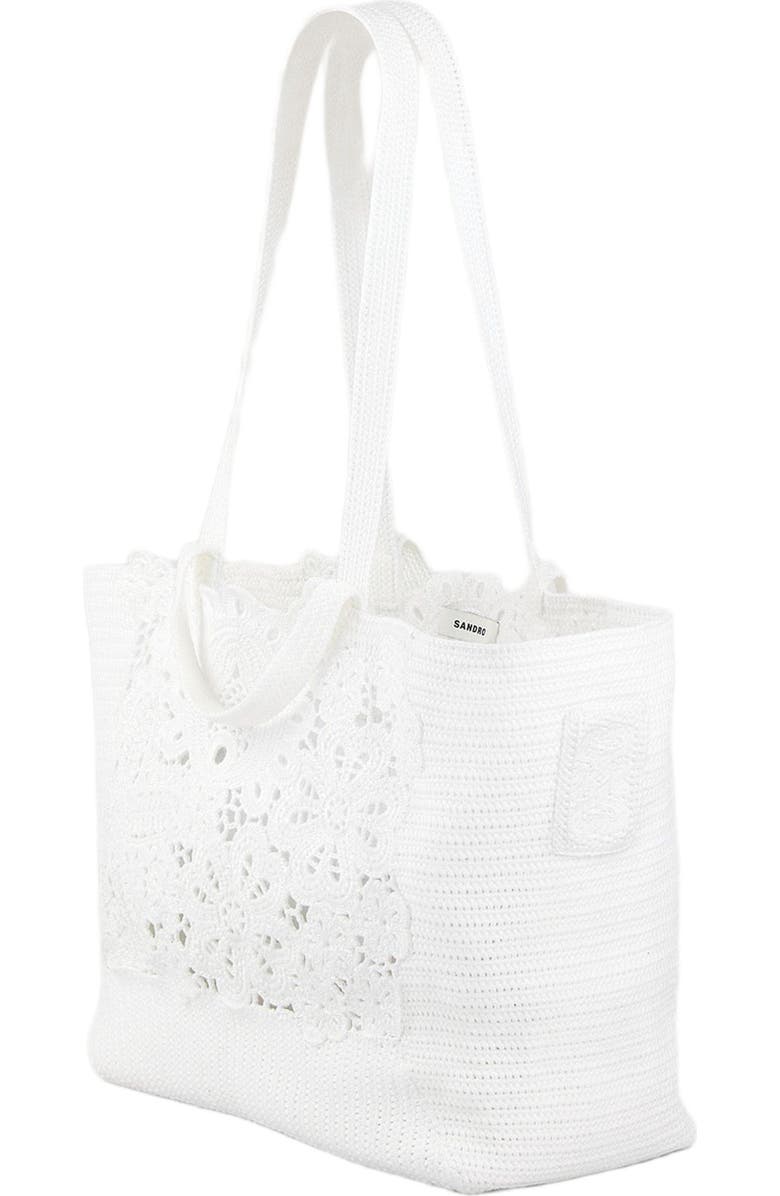 SANDRO Crochet tote bag, Alternate, color,