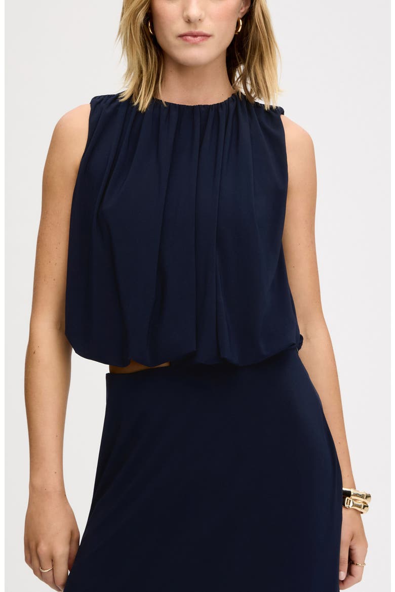 Blouson Crop Top, Main, color, NAVY