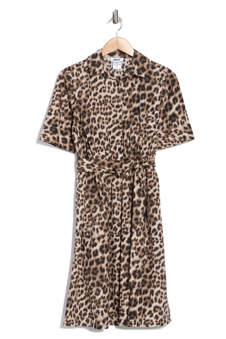 Leopard Print Shirtdress, Alternate, color, CAPPCUCINO MULTI