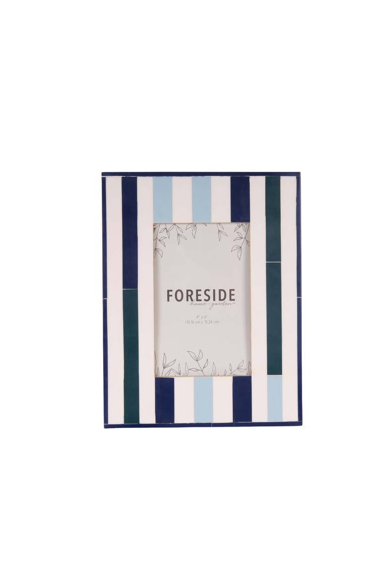 4x6 Daria Blue Green Striped Photo Frame, Alternate, color, Blue