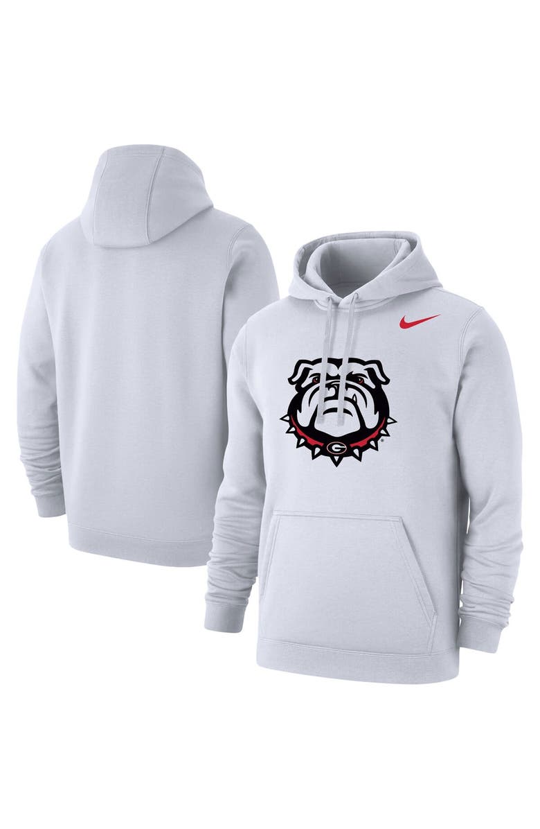 Nike Men's Nike White Georgia Bulldogs Logo Club Pullover Hoodie, Main, color, 
