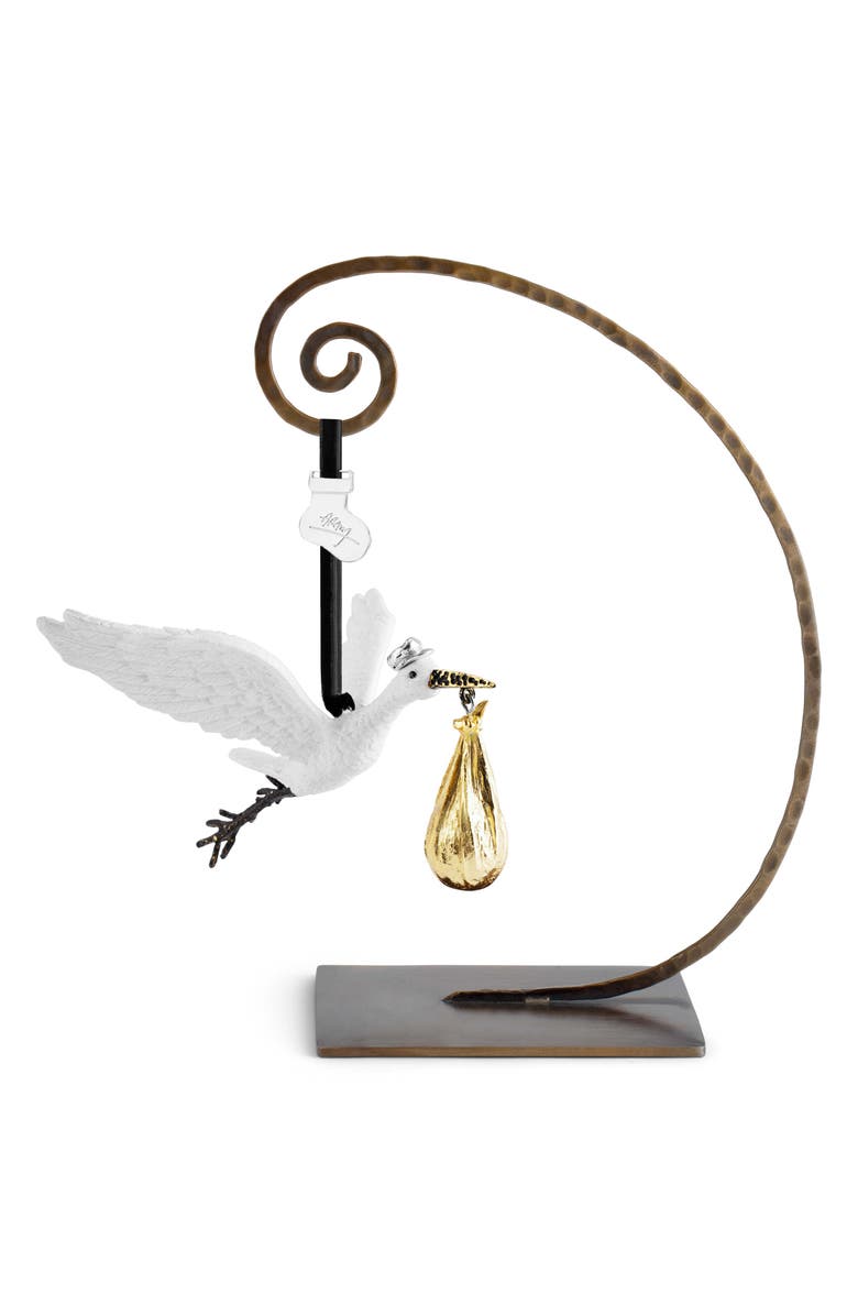 Michael Aram Stork Ceramic Ornament, Alternate, color, Multi White