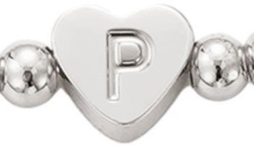 Adornia Beaded Initial Charm Bracelet Set In Silver
