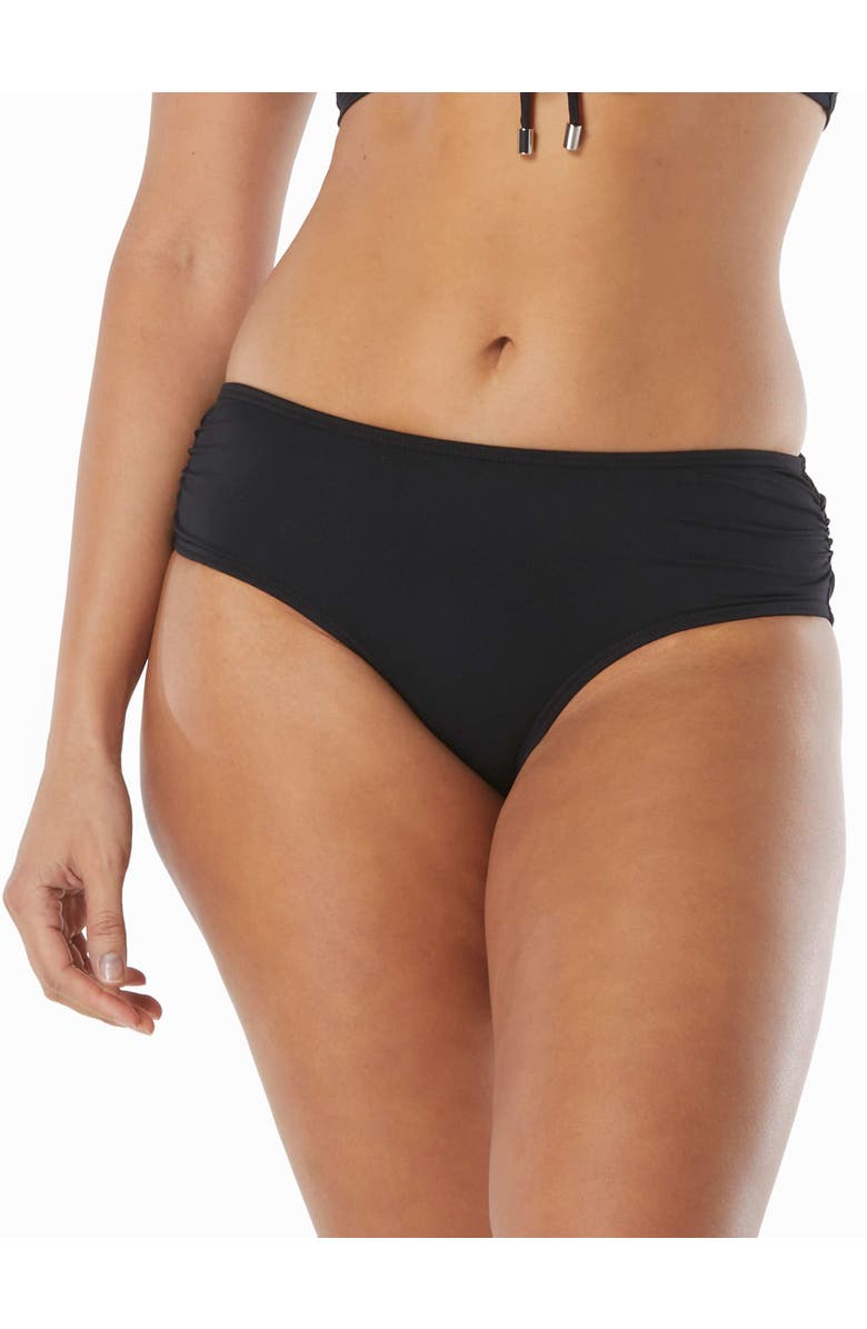 COCO REEF Prime Side Shirred Bikini Bottom, Alternate, color, Cast-Black