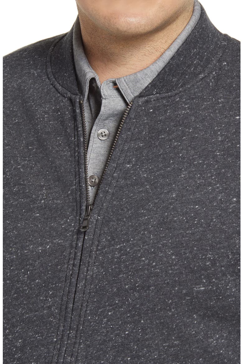 Slim Fit Fleece Baseball Jacket, Alternate, color, GREY HEATHER