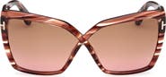 TOM FORD Fiore 63mm Oversize Gradient Butterfly Sunglasses