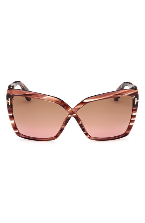 Tom Ford Fiore 63mm Oversize Gradient Butterfly Sunglasses In Multi