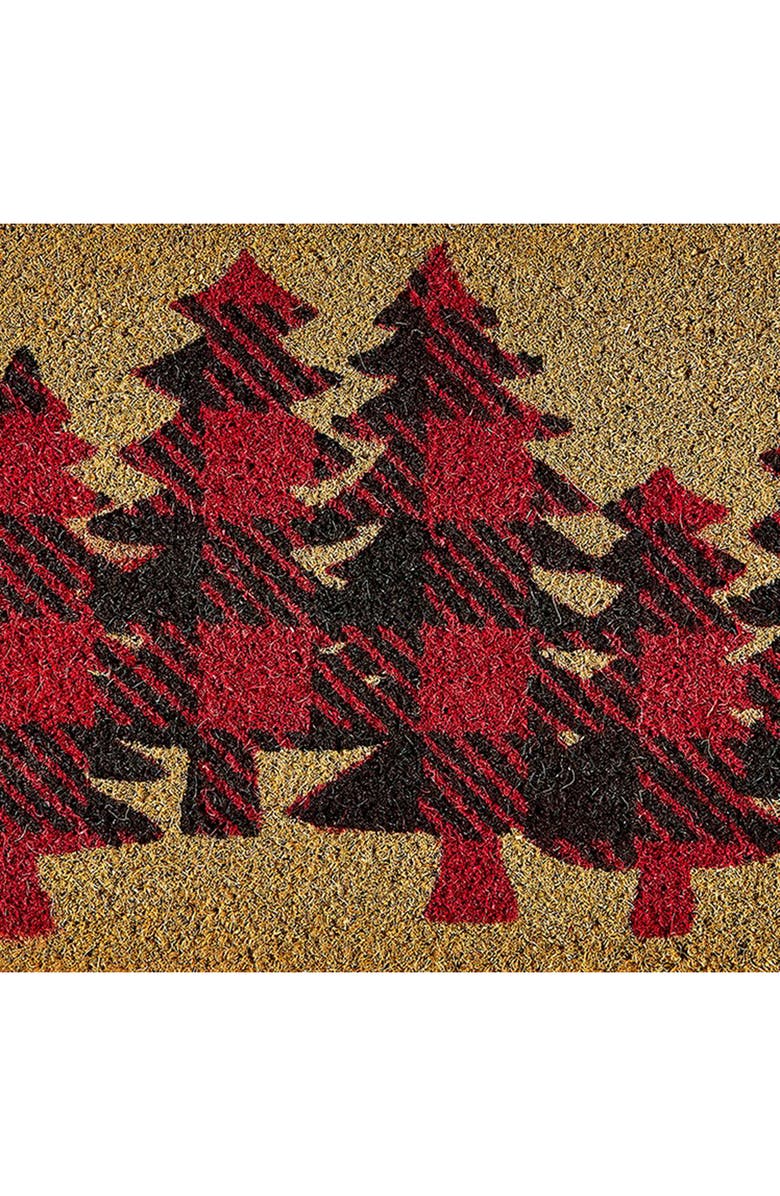 tag Coir Estate Mat Tis This Season Red Green Pine Trees, Alternate, color, 