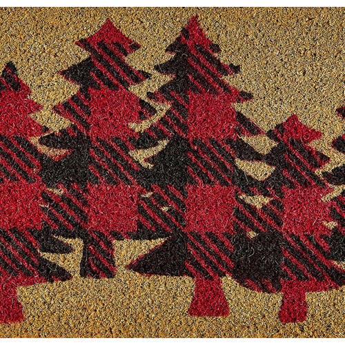 Tag Coir Estate Mat Tis This Season Red Green Pine Trees In Red