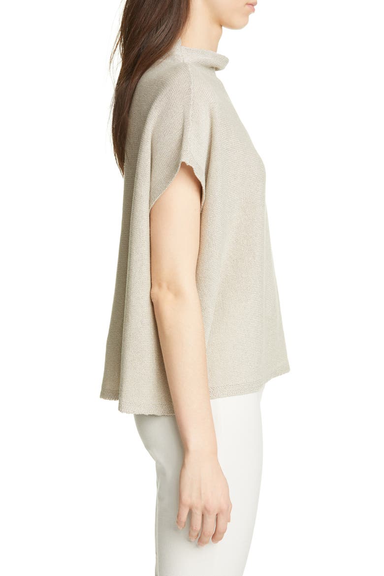 Funnel Neck Cotton Blend Boxy Sweater, Alternate, color, DOVE
