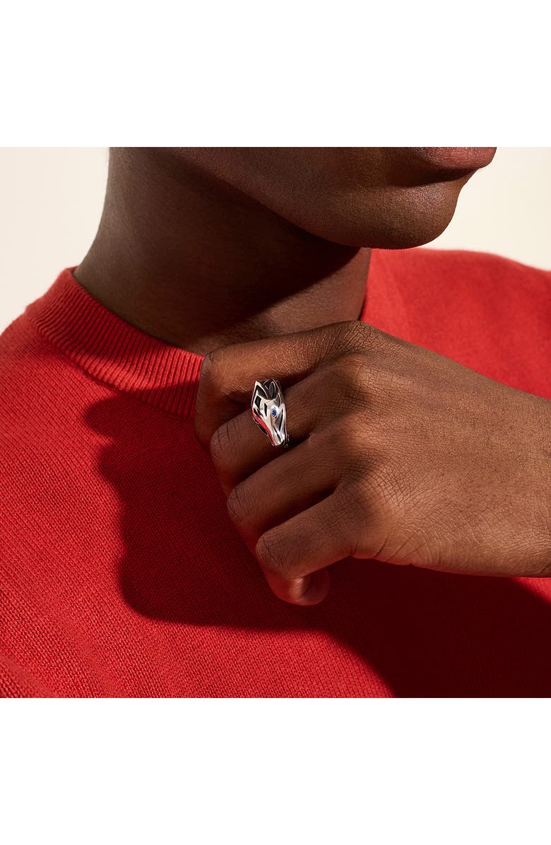 John Hardy Naga Ring, Sterling Silver, Blue Sapphire, Alternate, color, Silver/Blue Saphire