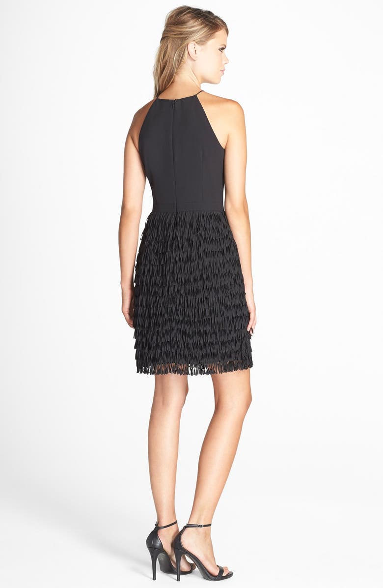 Aidan by Aidan Mattox Halter Fringe Dress, Alternate, color, 