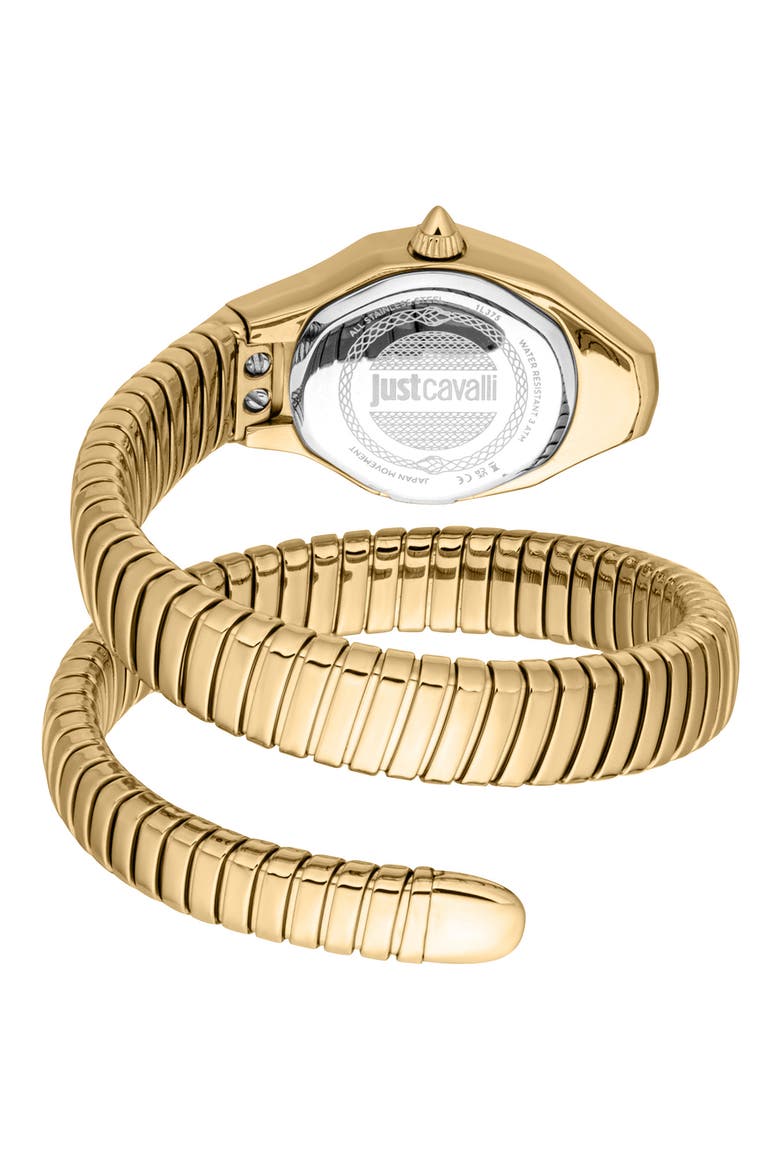 Vivace Snake Wraparound Bracelet Watch, 22.5mm x 32.5mm, Alternate, color, GOLD
