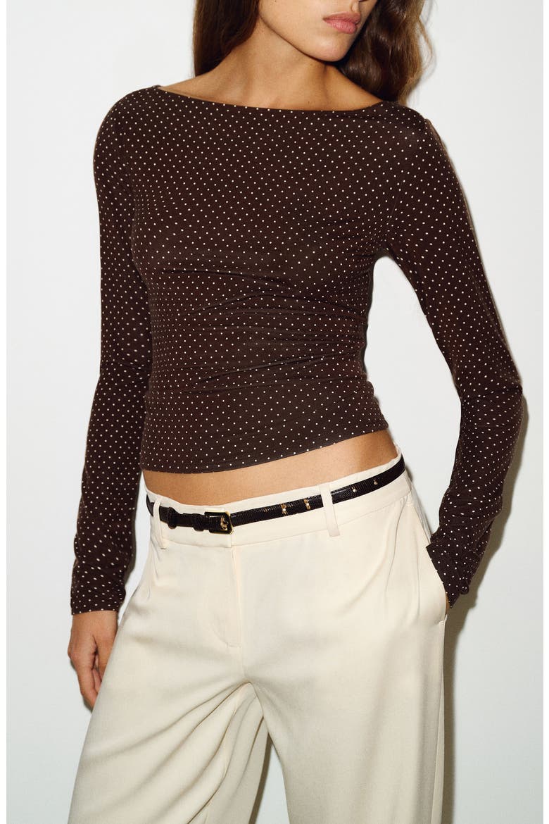 Wiley Ballet Neck Top, Main, color, PIN DOT