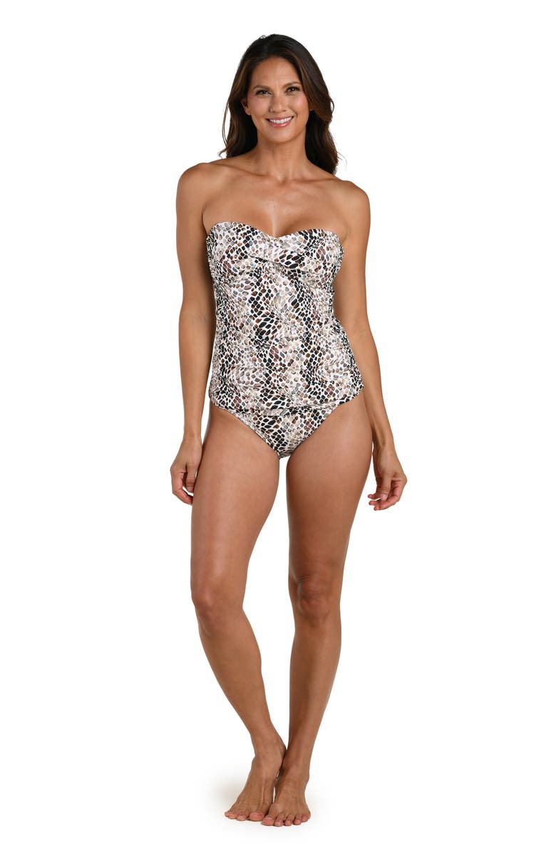 La Blanca Wild Whispers Twist Tankini Top, Alternate, color, Taupe