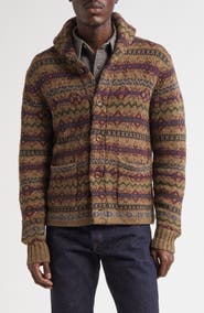 Double RL Fair Isle Wool Cardigan