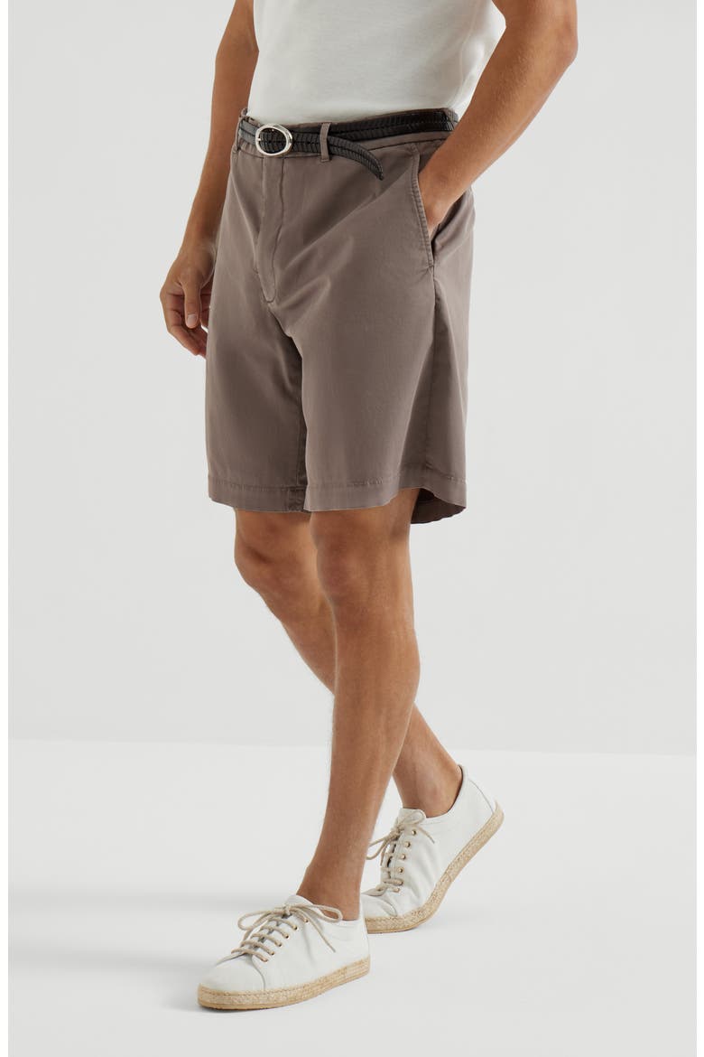 Garment-dyed Bermuda shorts, Main, color, Hazelnut