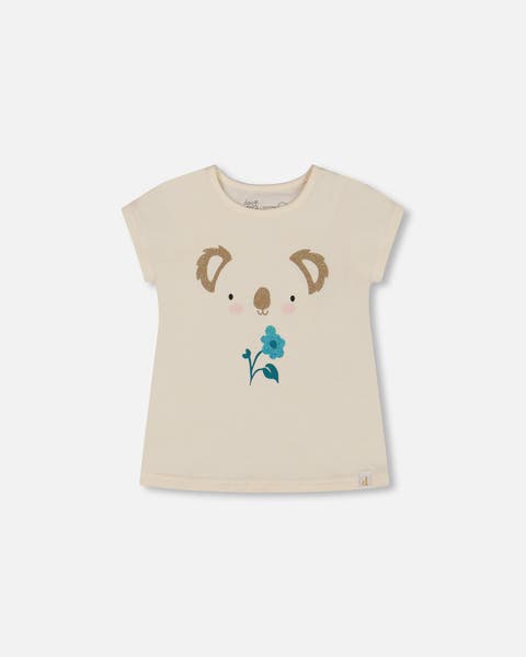 Deux Par Deux Organic Cotton Top & Short Set - Sage With Printed small Jungle