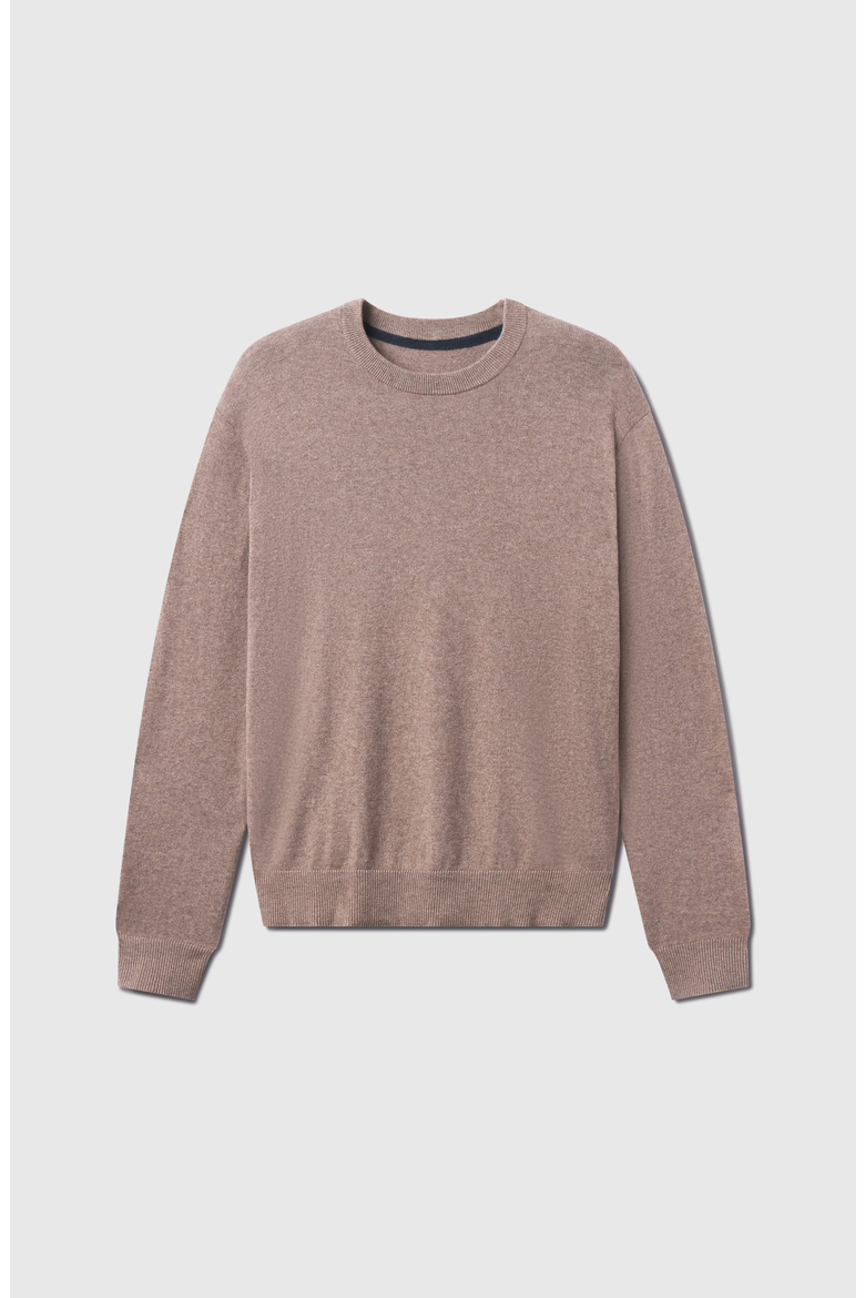 Anytime Crewneck Sweater, Alternate, color, Mocha Heather