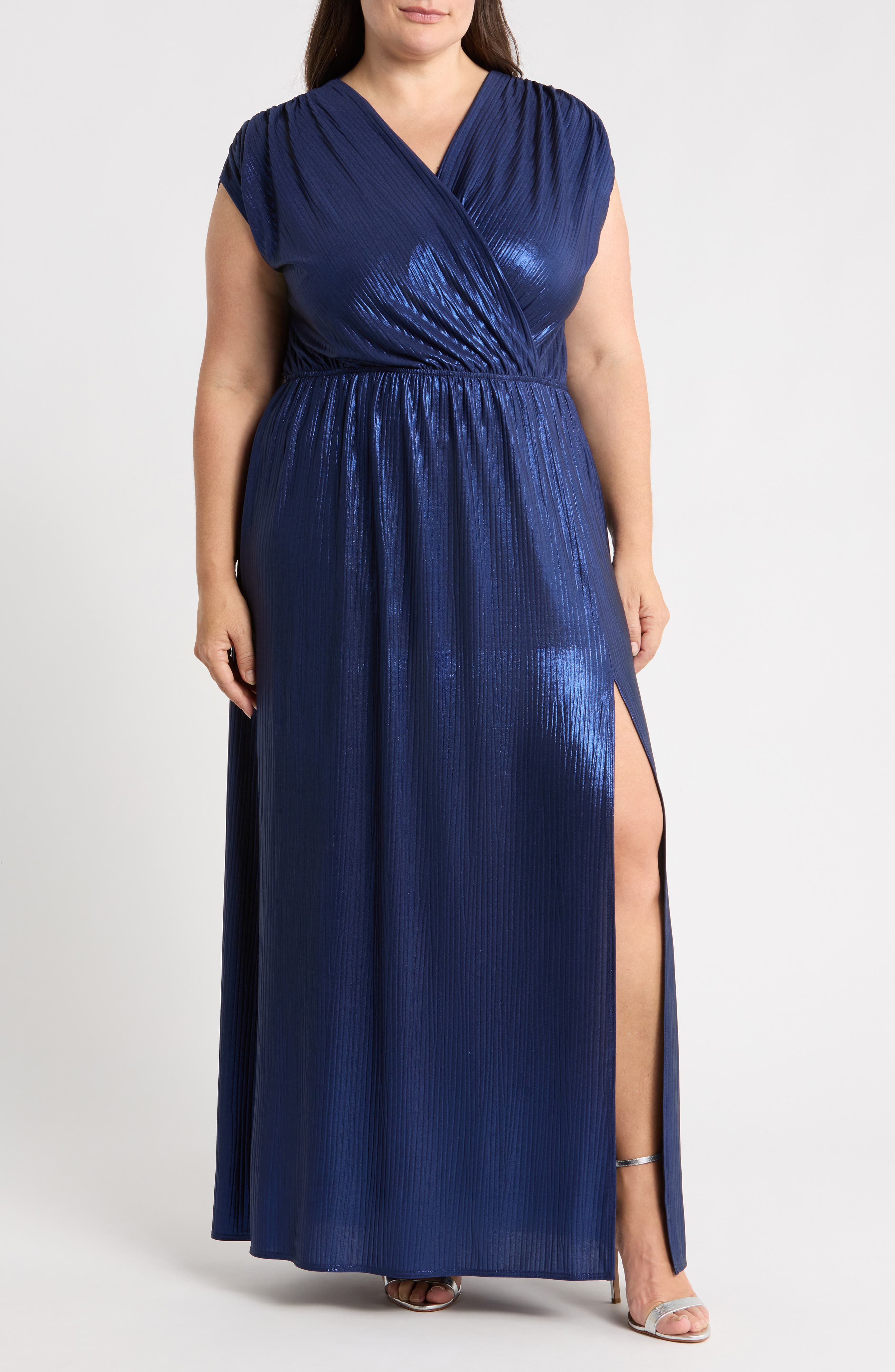 Metallic Sleeveless Maxi Dress