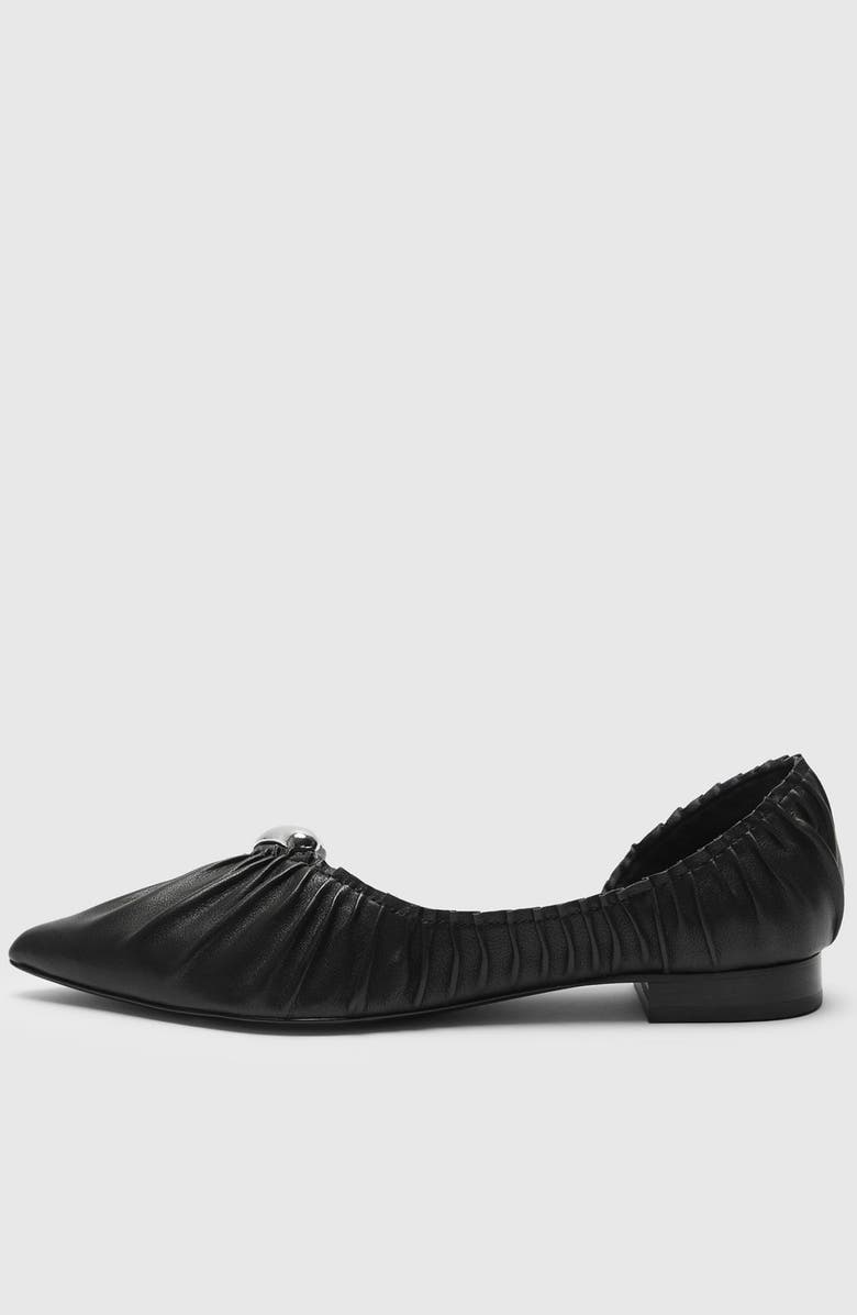 Manière De Voir Celeste Leather Ballet Flats with Hardware, Alternate, color, Midnight