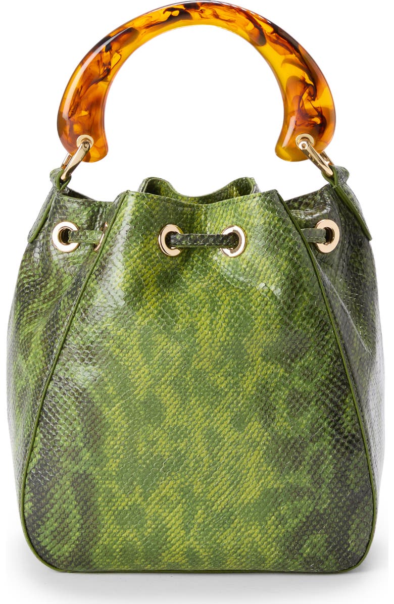 Brahmin Melinda Snake Embossed Leather Bucket Bag, Alternate, color,